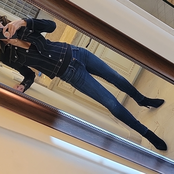 Charlotte Russe Dark Denim Button-down Jacket, S - Picture 9 of 16